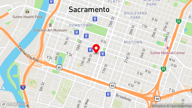 Find Us Here: Navigate your way to Our Street NGTMKT on September 6, 2025, with this convenient map of 1400 R Street, Sacramento.