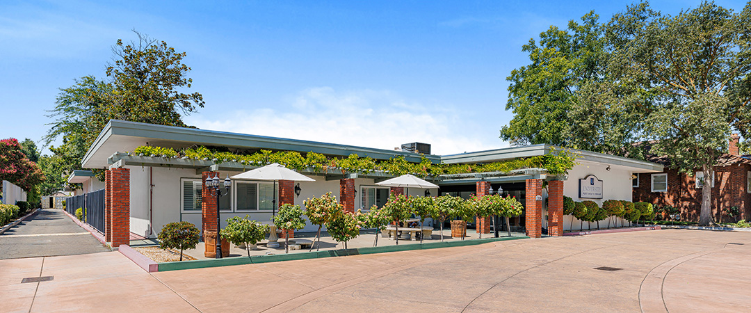 University Post-Acute Rehab exterior, conveniently located near major East Sacramento hospitals.