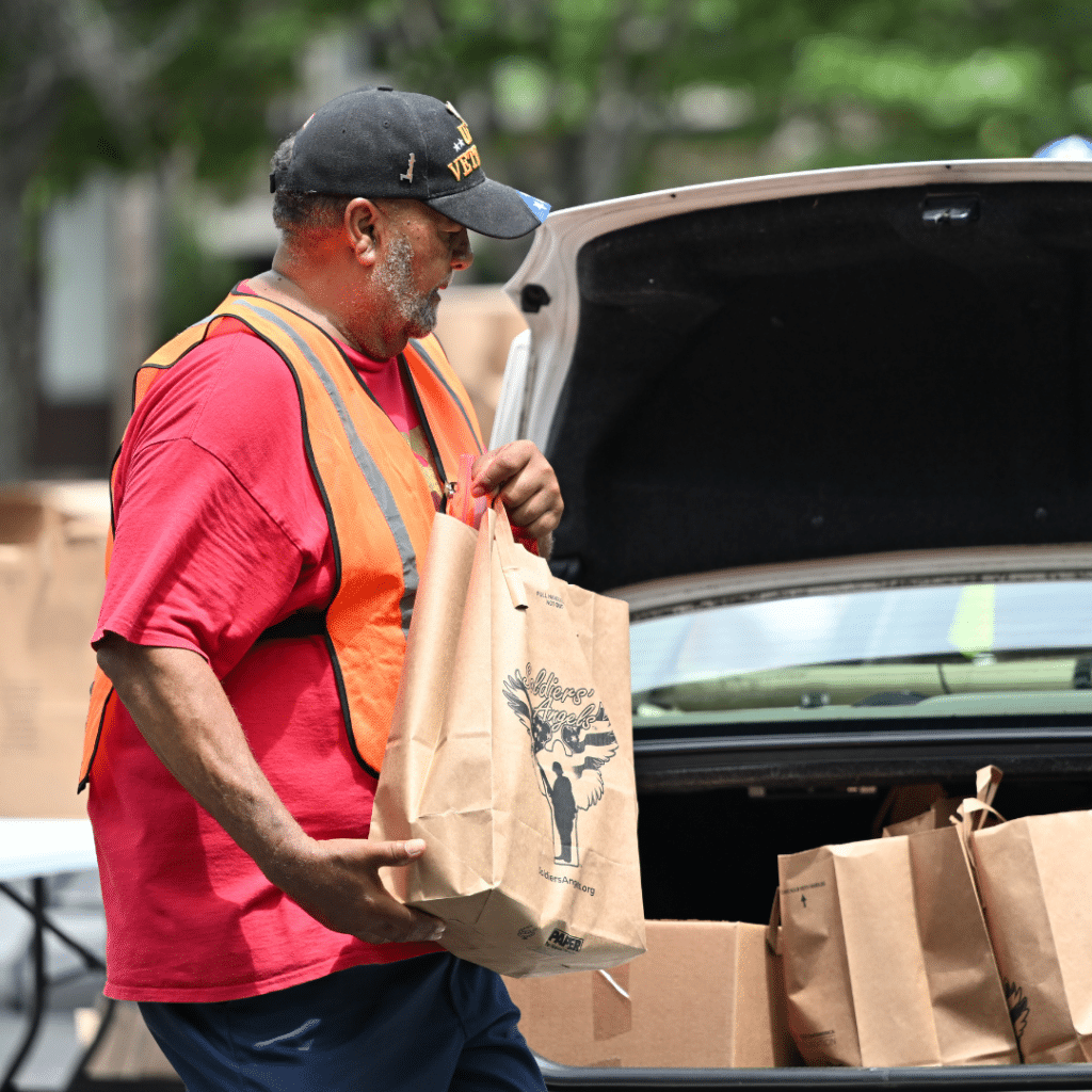Logos and informational graphic representing local veteran support organizations in East Sacramento.